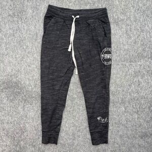 Victorias Secret PINK Joggers Womens Medium Gray Marl Sequin Logo Drawstring